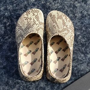Birkenstock snake print clogs